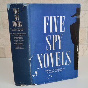 1960s Five Spy Novels Hardcover Book Vintage Blue Mystery Anthology Thrillers